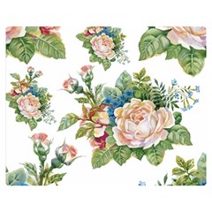 Summer flowers pattern Double Sided Flano Blanket (Medium) 