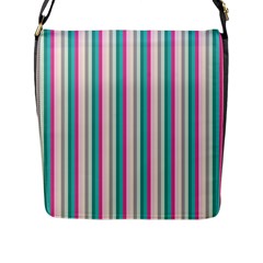 Candy Stripes 1 Flap Closure Messenger Bag (l) by retrotoomoderndesigns