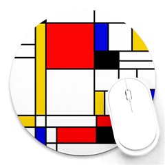 Bauhouse Mondrian Style Round Mousepads by lucia