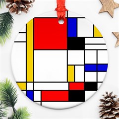 Bauhouse Mondrian Style Ornament (round) by lucia