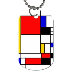 Bauhouse Mondrian Style Dog Tag (two Sides) by lucia