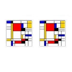 Bauhouse Mondrian Style Cufflinks (square) by lucia