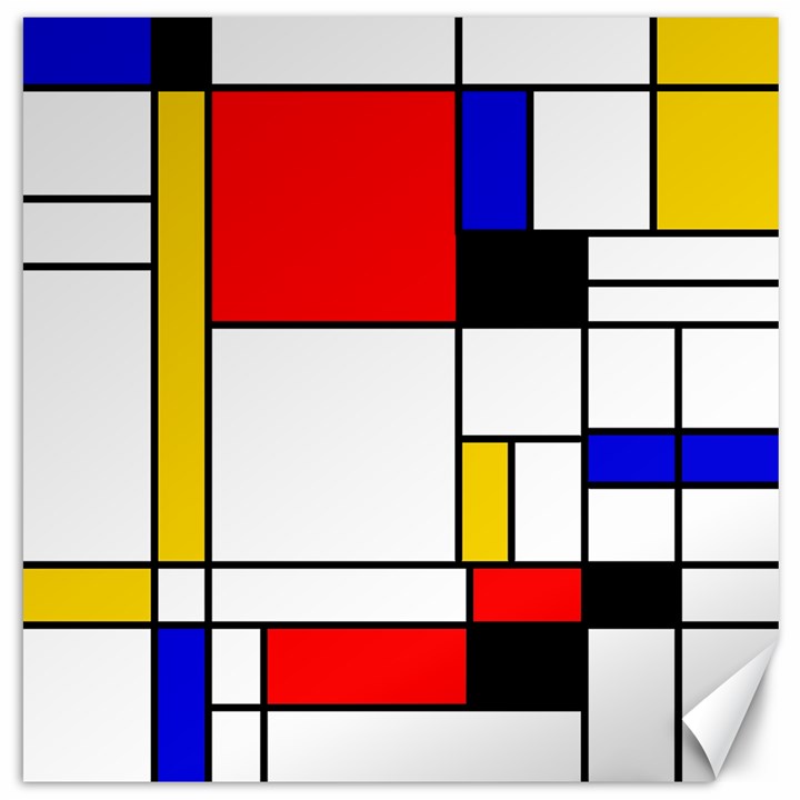 Bauhouse Mondrian Style Canvas 12  x 12 