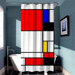 Bauhouse Mondrian Style Shower Curtain 36  X 72  (stall)  by lucia