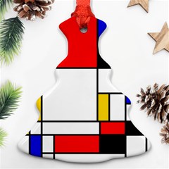 Bauhouse Mondrian Style Ornament (christmas Tree)  by lucia