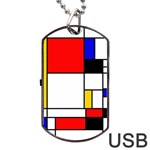 Bauhouse Mondrian Style Dog Tag USB Flash (Two Sides) Front