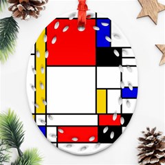 Bauhouse Mondrian Style Ornament (oval Filigree) by lucia