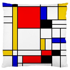 Bauhouse Mondrian Style Large Cushion Case (one Side) by lucia