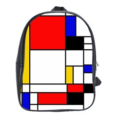 Bauhouse Mondrian Style School Bag (xl) by lucia