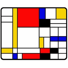 Bauhouse Mondrian Style Double Sided Fleece Blanket (medium)  by lucia