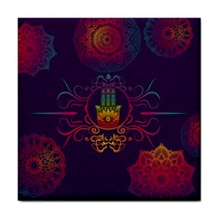 Boho Hamsa Mandala Tile Coasters