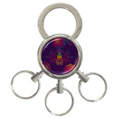 Boho Hamsa Mandala 3-ring Key Chains