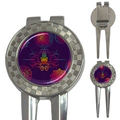 Boho Hamsa Mandala 3-in-1 Golf Divots by lucia