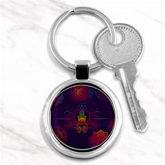 Boho Hamsa Mandala Key Chains (round)  by lucia