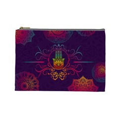 Boho Hamsa Mandala Cosmetic Bag (large) by lucia