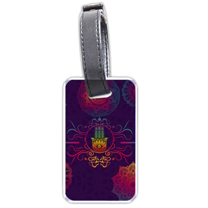 Boho Hamsa Mandala Luggage Tags (One Side) 