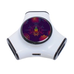 Boho Hamsa Mandala 3-port Usb Hub by lucia