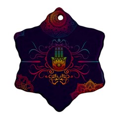 Boho Hamsa Mandala Snowflake Ornament (two Sides)