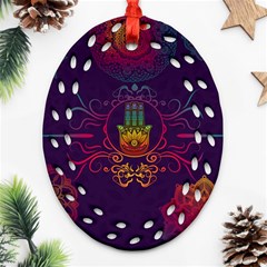 Boho Hamsa Mandala Ornament (oval Filigree) by lucia