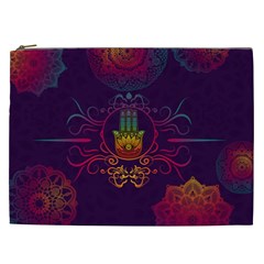 Boho Hamsa Mandala Cosmetic Bag (xxl) by lucia