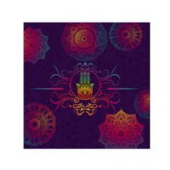 Boho Hamsa Mandala Small Satin Scarf (square) by lucia