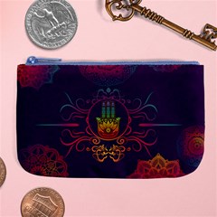 Boho Hamsa Mandala Large Coin Purse by lucia