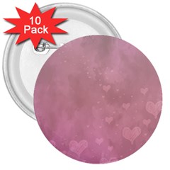 Lovely Hearts 3  Buttons (10 Pack)  by lucia