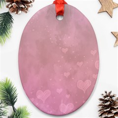 Lovely Hearts Oval Ornament (two Sides)