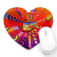 Boho Hippie Bus Heart Mousepads