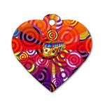 Boho Hippie Bus Dog Tag Heart (Two Sides) Front