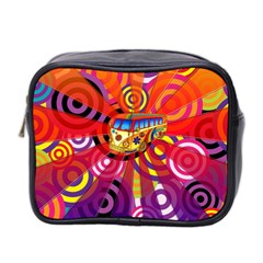 Boho Hippie Bus Mini Toiletries Bag (two Sides) by lucia