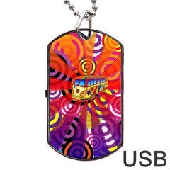 Boho Hippie Bus Dog Tag Usb Flash (one Side) by lucia