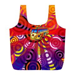 Boho Hippie Bus Full Print Recycle Bag (l)