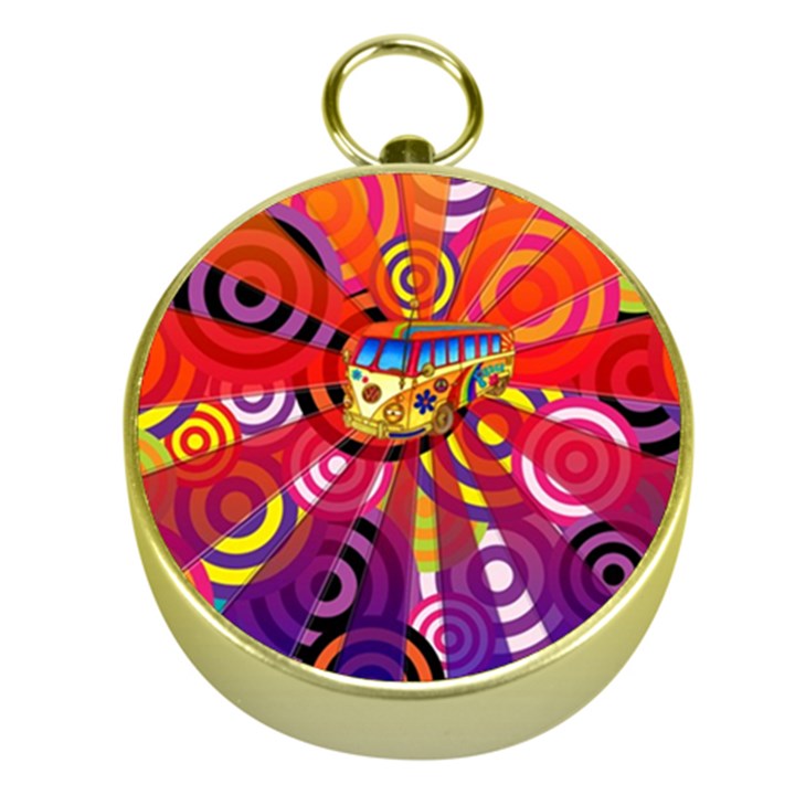 Boho Hippie Bus Gold Compasses