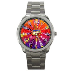 Boho Hippie Bus Sport Metal Watch by lucia