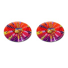 Boho Hippie Bus Cufflinks (oval) by lucia