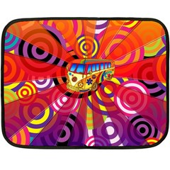 Boho Hippie Bus Double Sided Fleece Blanket (mini)  by lucia