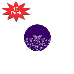 Purple Spring Butterfly 1  Mini Buttons (10 Pack)  by lucia