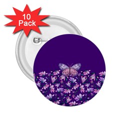 Purple Spring Butterfly 2 25  Buttons (10 Pack) 