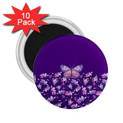 Purple Spring Butterfly 2 25  Magnets (10 Pack)  by lucia