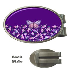 Purple Spring Butterfly Money Clips (oval)  by lucia