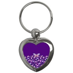 Purple Spring Butterfly Key Chains (heart)  by lucia