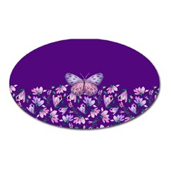 Purple Spring Butterfly Oval Magnet by lucia