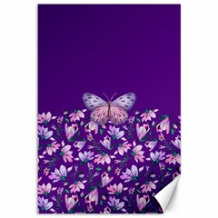 Purple Spring Butterfly Canvas 12  X 18 