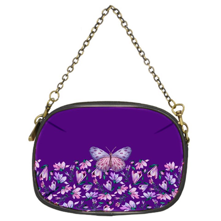 Purple Spring Butterfly Chain Purse (Two Sides)