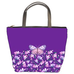 Purple Spring Butterfly Bucket Bag by lucia