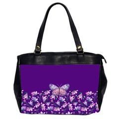 Purple Spring Butterfly Oversize Office Handbag (2 Sides)