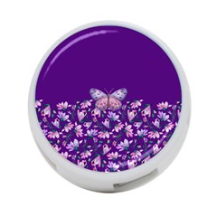 Purple Spring Butterfly 4-port Usb Hub (two Sides) by lucia