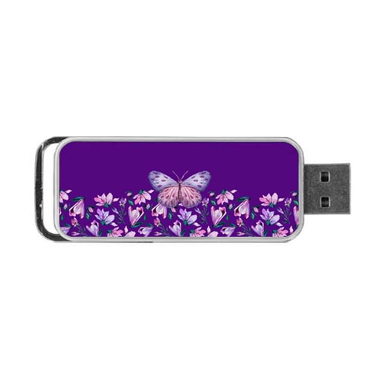 Purple Spring Butterfly Portable USB Flash (Two Sides)