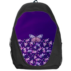 Purple Spring Butterfly Backpack Bag by lucia